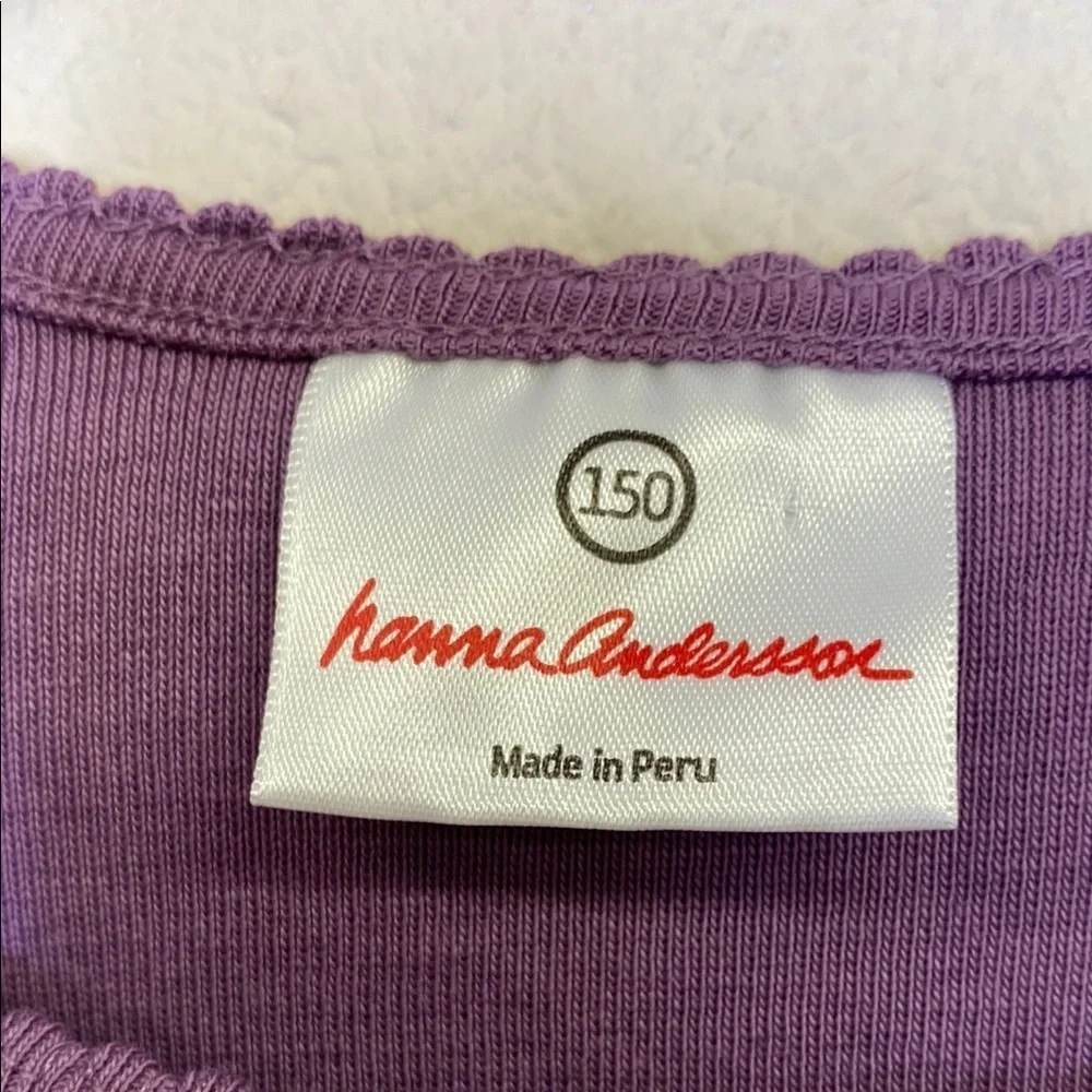 Hannah Andersson Purple Long Sleeve Pajama Top Size 150